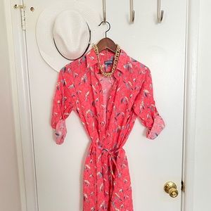 Vilebrequin pink turtle shirt dress